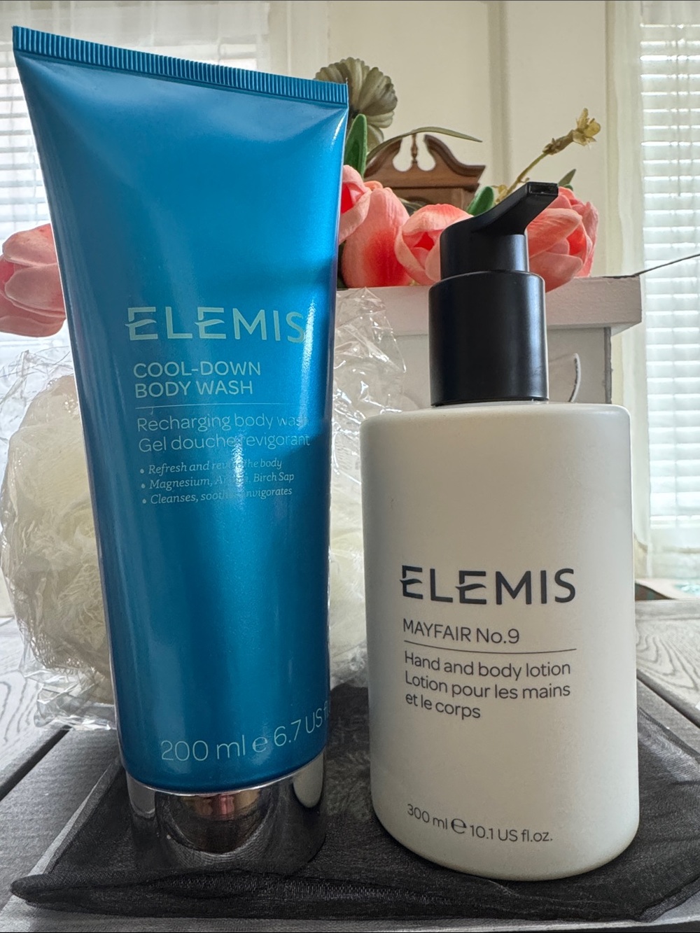 #219 ELEMIS Large Cool-Down Body Wash & Large Mayfair No.9 Body Lotion Duo NEW